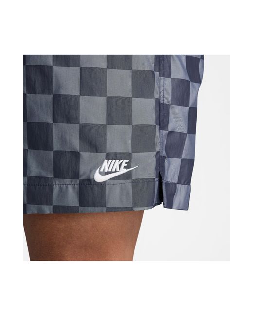 Nike Blue Club Flow Check Nylon Shorts for men