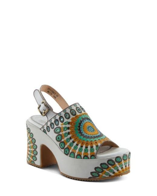 Spring Step Green Stevienix Slingback Platform Sandal