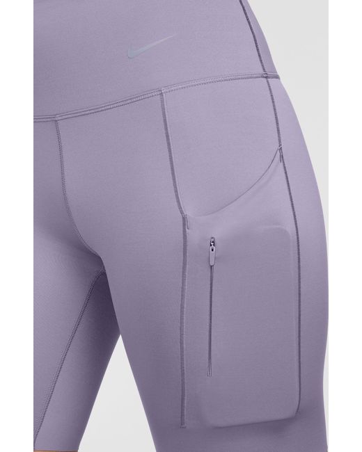 Nike Purple Dri-fit Firm Support High Waist Biker Shorts