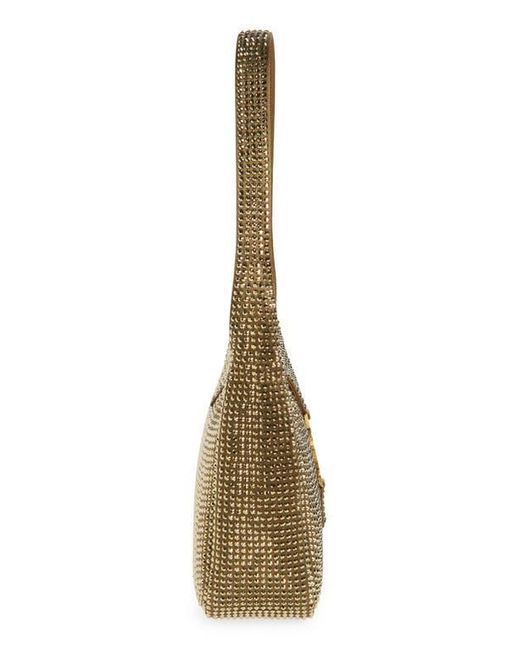 Saint Laurent Brown Mini Le 5 À 7 Crystal Embellished Shoulder Bag