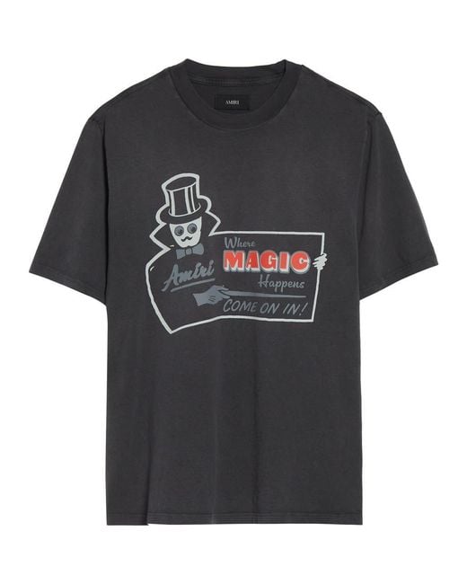 Amiri Black Oversize Magic Graphic T-Shirt for men