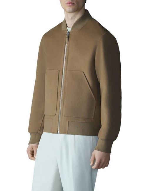 Mackage Brown Emilio Water Repellent Wool Double Face Bomber Jacket for men