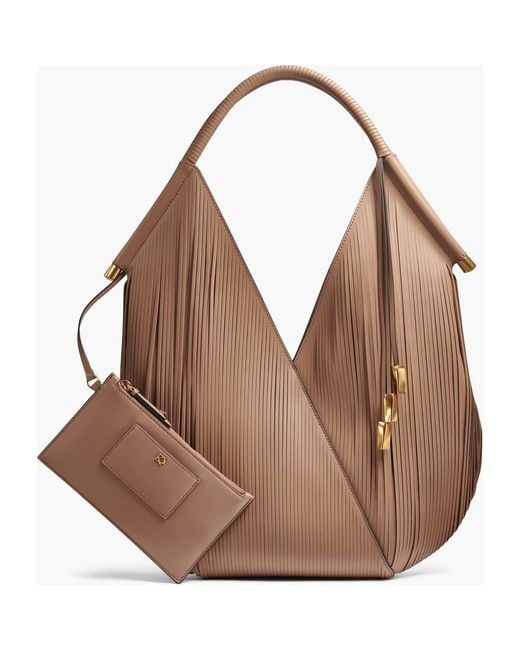 Donna Karan Brown Baldwin Large Lasercut Shoulder Bag