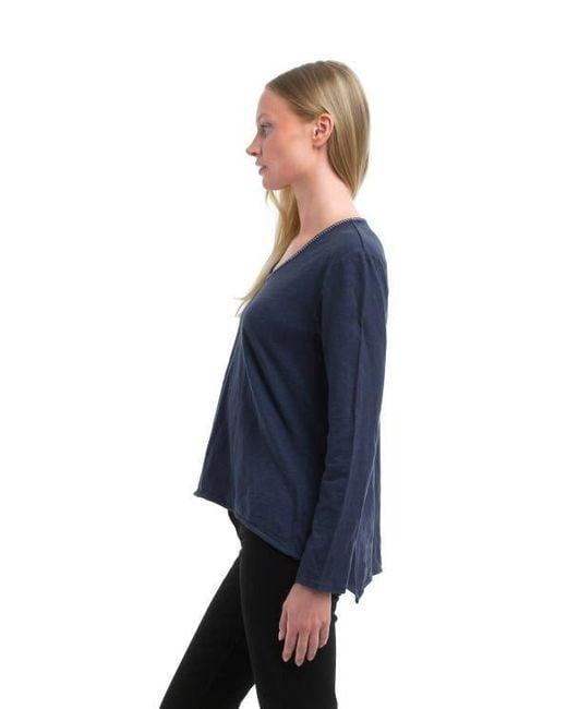 Wilt Blue Metallic Thread V-Neck