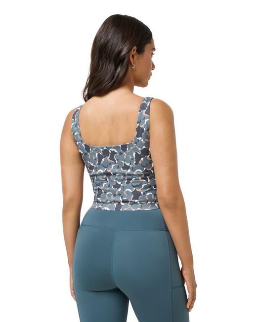 Travis Mathew Blue Moveknit Camouflage Crop Tank
