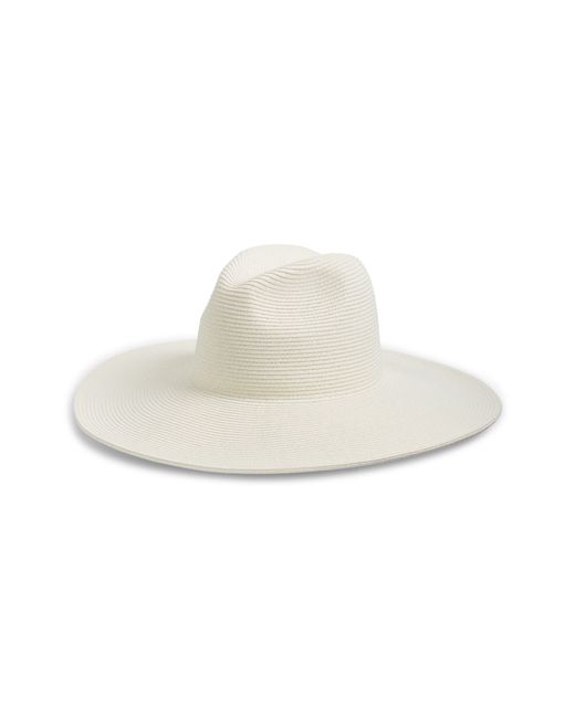 Nordstrom White Packable Wide Brim Straw Panama Hat