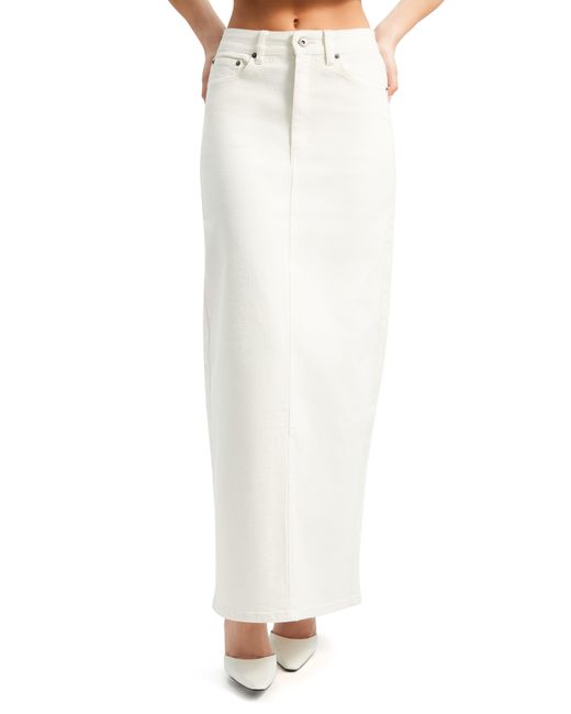 Bardot White Evianna Denim Maxi Skirt