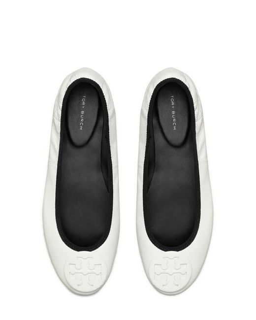 Tory Burch White Reva Ballet Flat