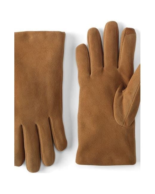 Lands' End Brown Suede Tech Gloves