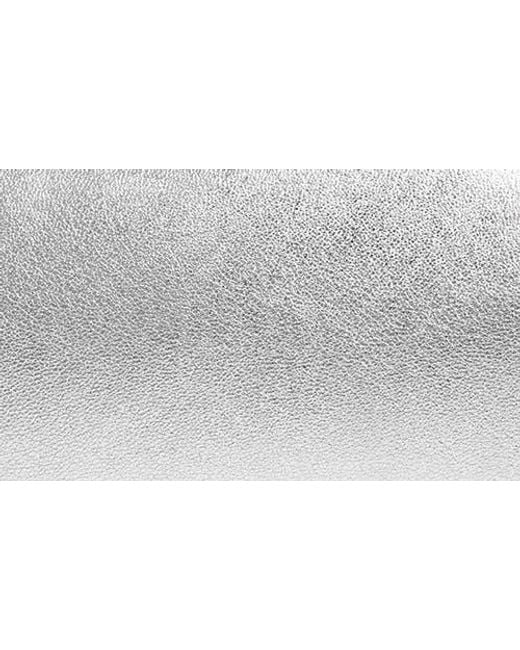 Jimmy Choo White Skylar Metallic Leather Clutch