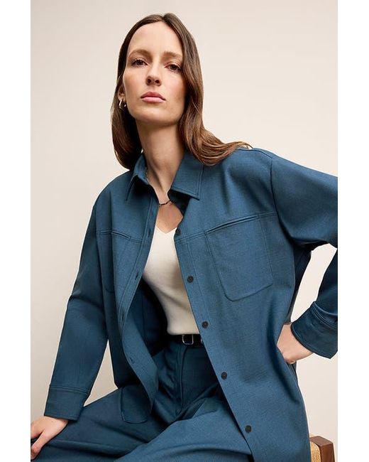 M.M.LaFleur Blue Russell Button Down