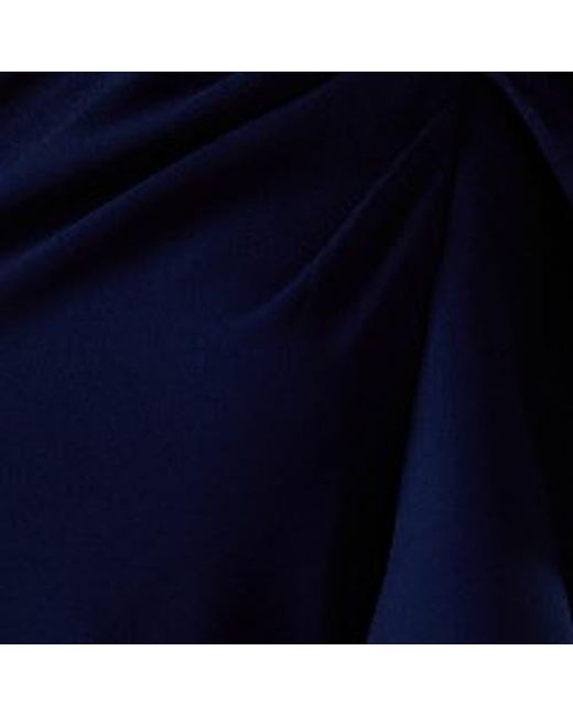 Coast Blue One Shoulder Crepe Ruffle Midi Dress