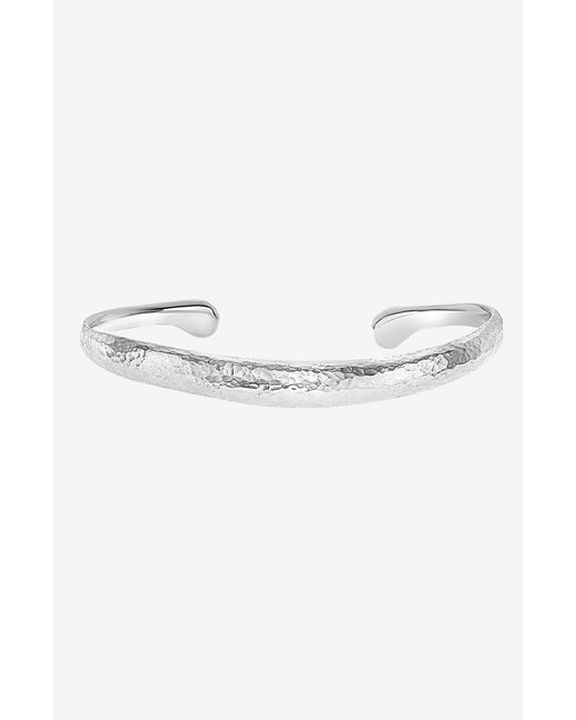 Dower & Hall Metallic Hammered Curved Bangle for men