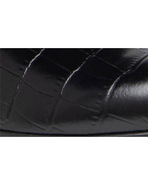 Nero Giardini Black Croc Embossed Lug Sole Mary Jane