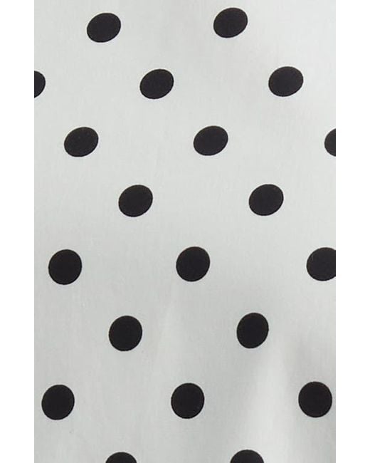 Dolce & Gabbana White Polka Dot Sleeveless Cotton Midi Dress