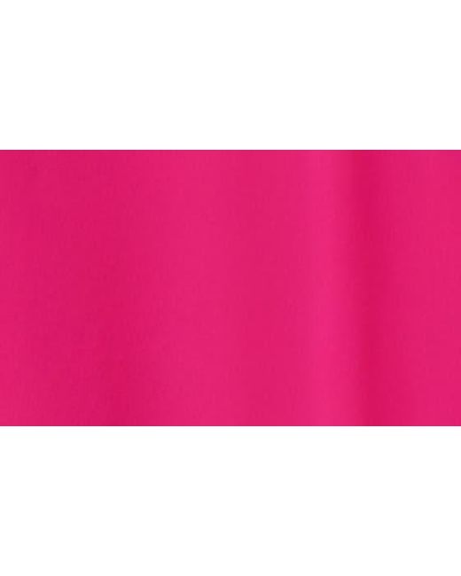 Badgley Mischka Pink Tiered Ruffle Long Sleeve Keyhole Cutout Trapeze Dress