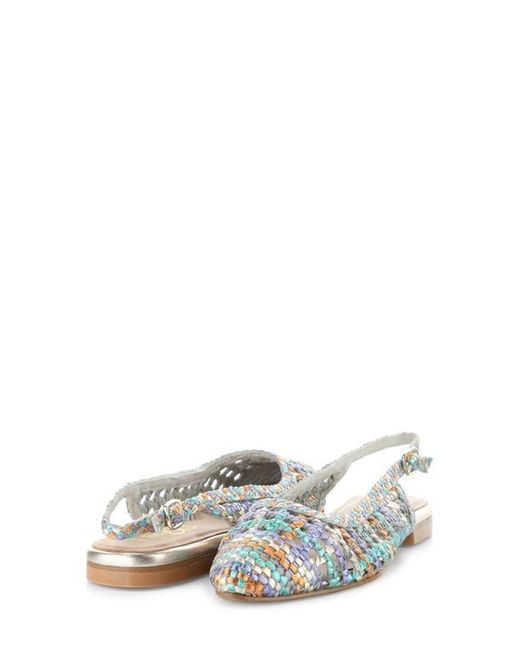 Bos. & Co. Blue Willow Slingback Cap Toe Flat