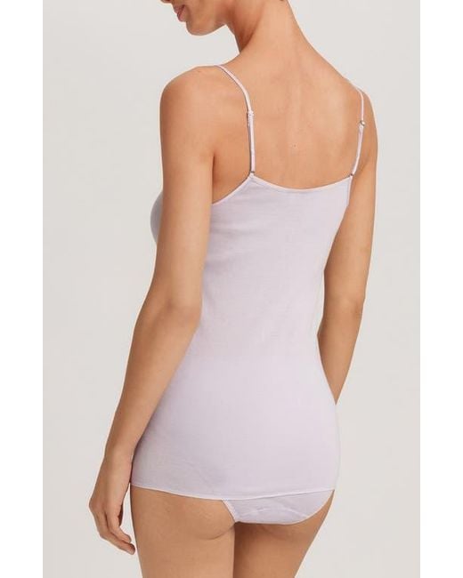 Hanro Purple Kalea Embroidered Trim Cotton Camisole