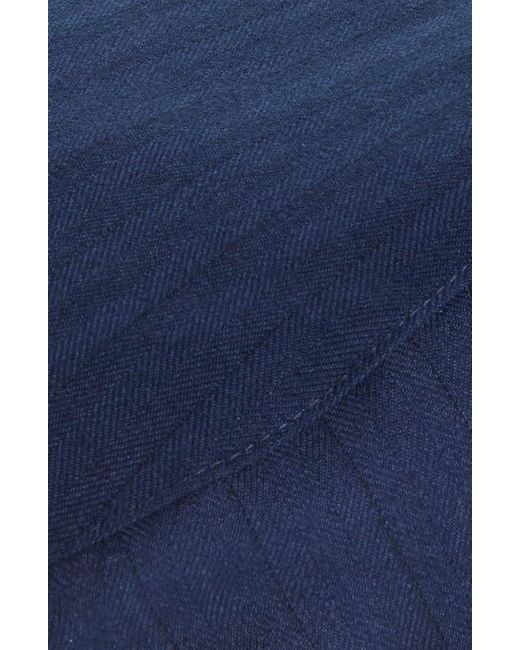 Open Edit Blue Pinstripe Driving Cap for men