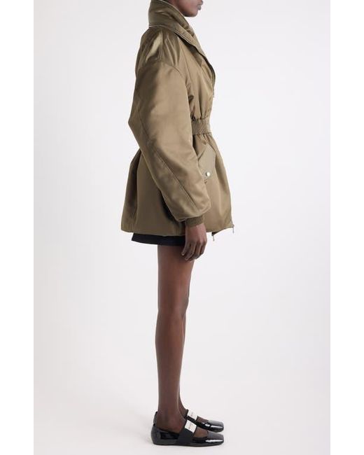 Givenchy Natural Zip Shawl Collar Long Bomber Jacket