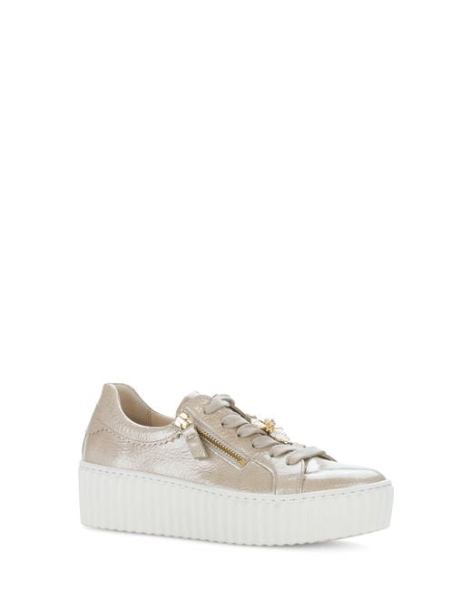 Gabor White Bee Platform Sneaker