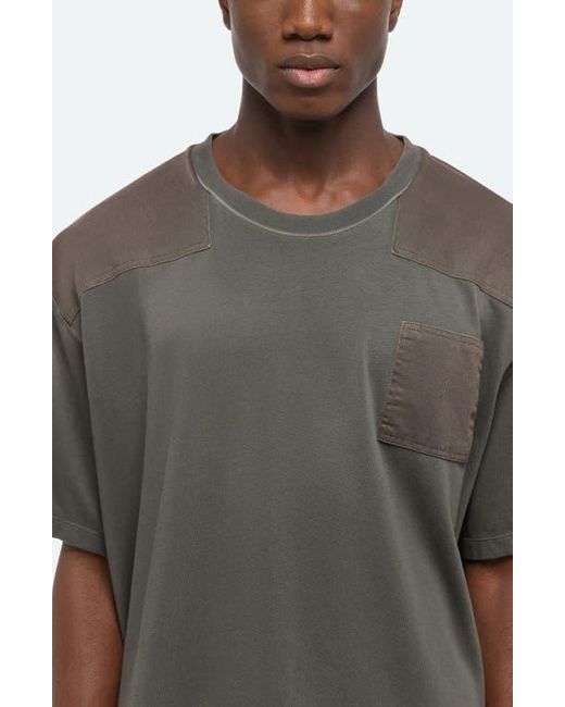 Helmut Lang Gray Patch Cotton T-Shirt for men