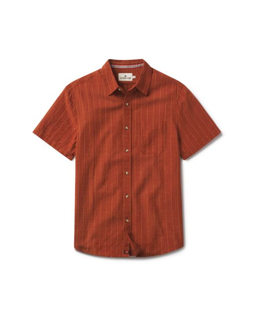 The Normal Brand Brown Freshwater Short Sleeve Button-up Shirt for men
