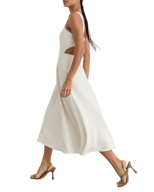 white fit and flare midi dress Buy Reiss Annie Denim from Next USA this midi Fit-and-Flare Midi Dress greige /