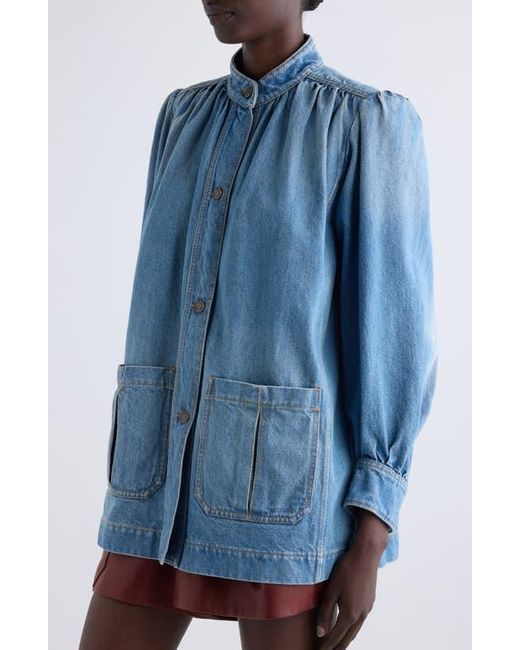 Chloé Blue Puff Sleeve Denim Jacket