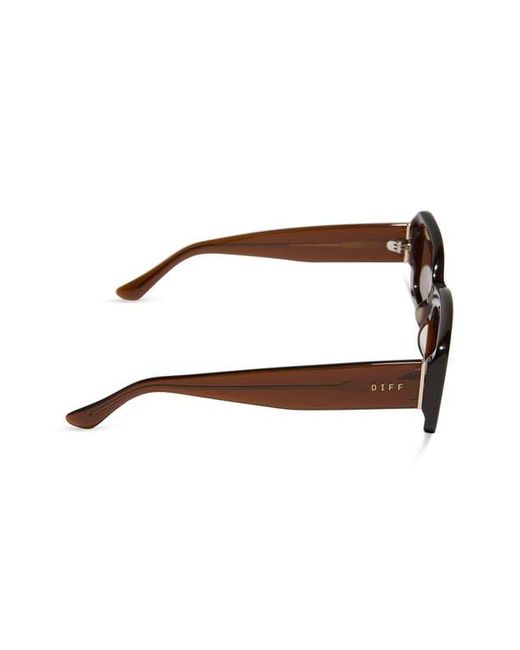 DIFF Brown Indy 51Mm Polarized Rectangular Sunglasses