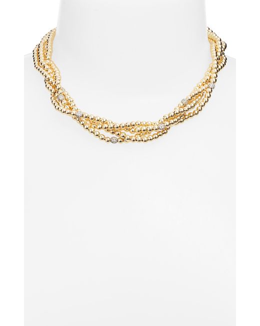 Nordstrom Metallic Braided Ball Chain Collar Necklace