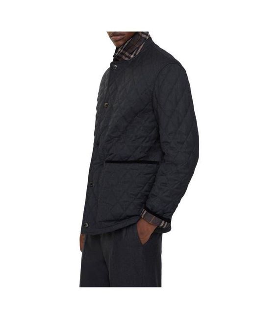 Burberry Black Quilted Wool Barn Jacket for men