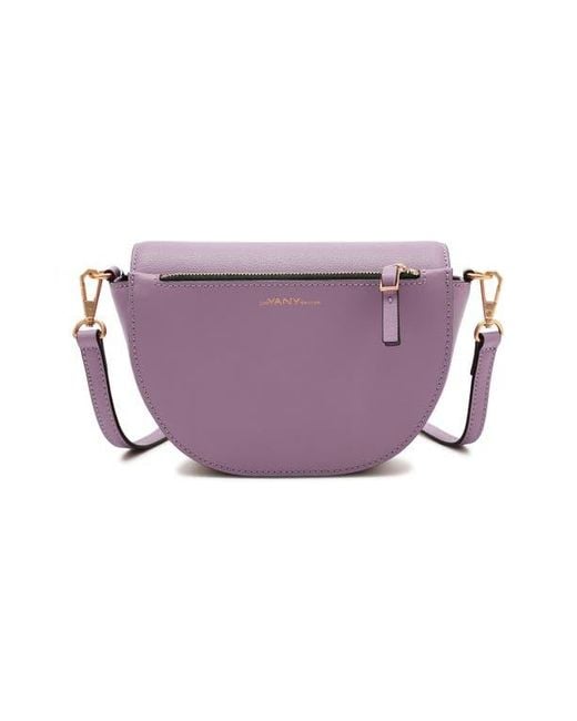 orYANY Purple Lottie Leather Saddle Crossbody Bag