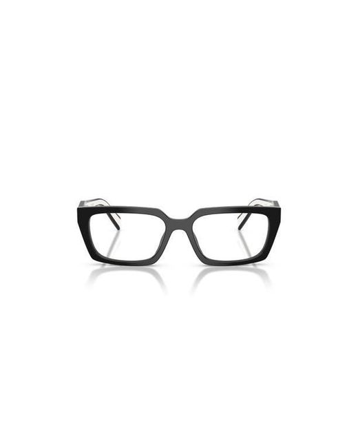 Prada Black 55Mm Rectangle Optical Glasses