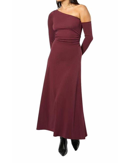 WeWoreWhat Red Long Sleeve Off Shoulder Dress