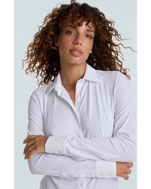 Commando White Ribbed Button-Up Bodysuit