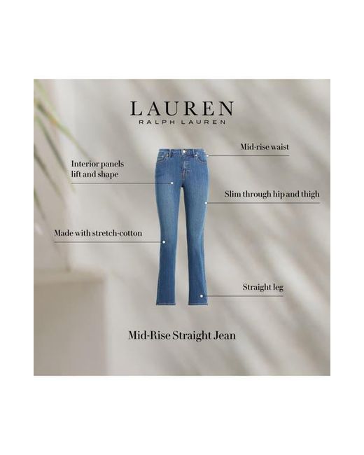 Ralph Lauren Blue Mid Rise Straight Leg Jeans