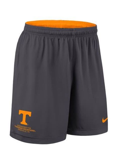 Nike Orange Charcoal Tennessee Volunteers 2025 Sideline Reversible Performance Shorts for men