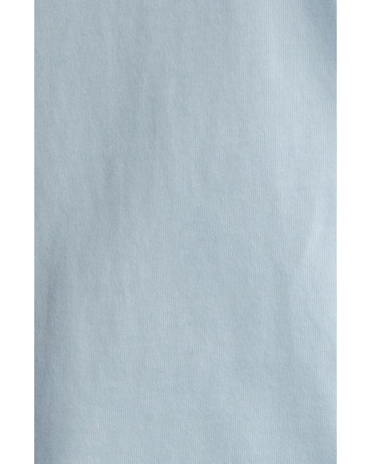 FRAME Blue Ruched Sleeve Organic Cotton T-shirt