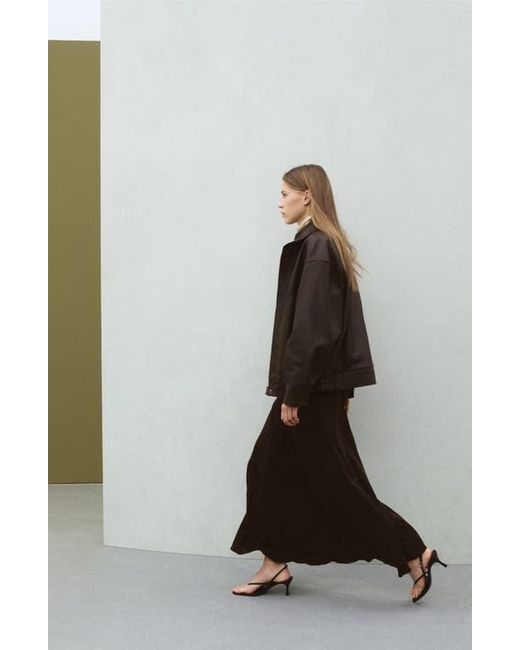Mango Black Oversize Leather Jacket