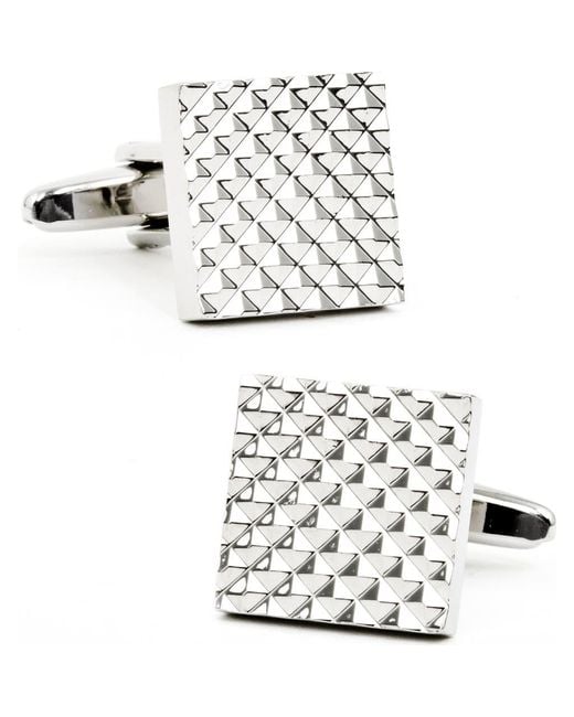 Cufflinks Inc. White Apex Square Cuff Links for men