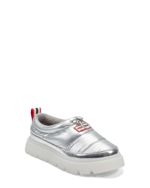 Hunter White Madi Platform Puffer Slipper