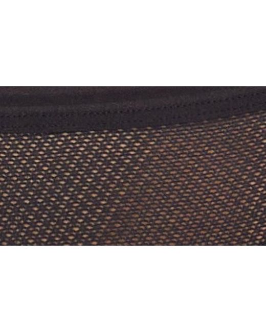 DKNY Black Table Tops Sheer Stripe Thong