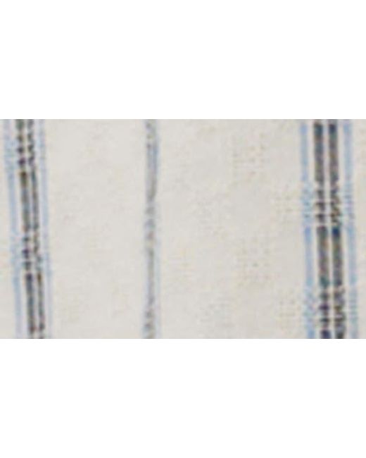 Les Deux White Lukas Textured Stripe Cotton Camp Shirt for men