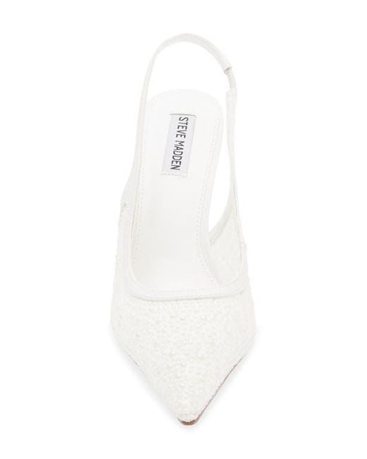 Steve Madden White Reyes Pointed Toe Slingback Pump