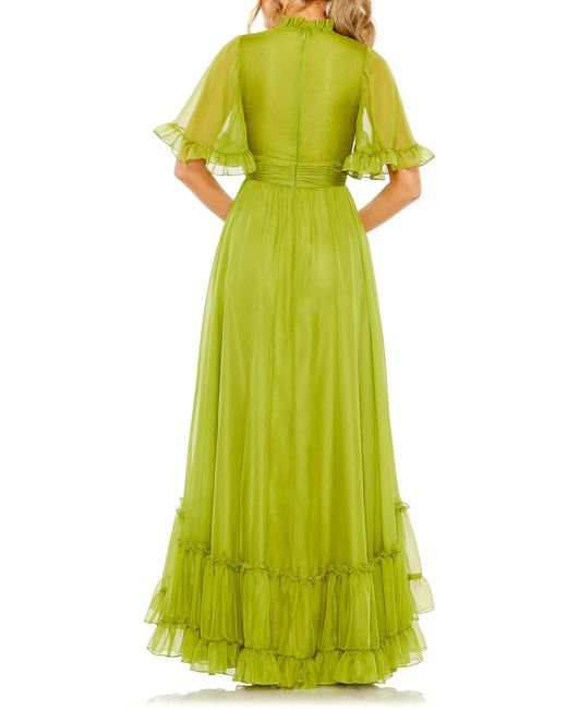 Mac Duggal Green Evening Chiffon High-low Gown