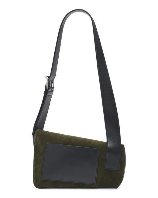 Alexander McQueen Black Large T-Bar Suede Sling Bag