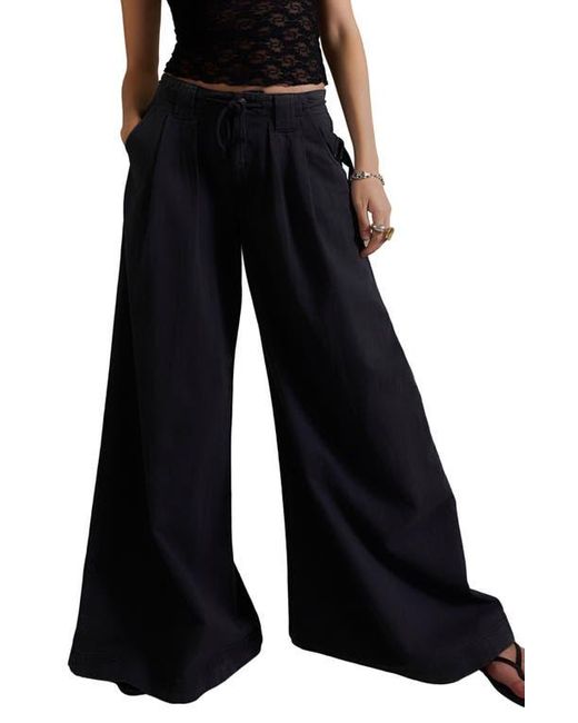 Free People Black Julien Wide Leg Chino Pants
