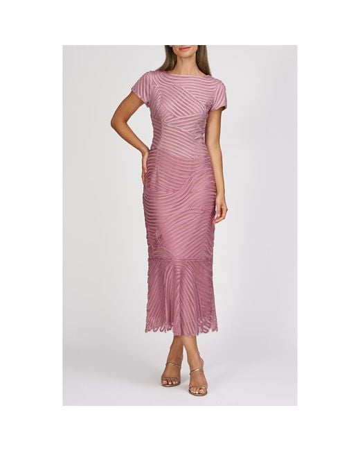 JS Collections Pink Julianna Soutache Cocktail Dress