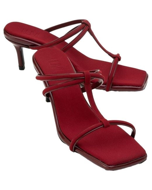 Prologue Shoes Red Mocha Strap Heel Sandal